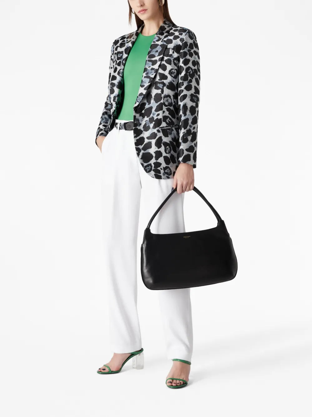 Single-Breasted Leopard-Pattern Blazer
