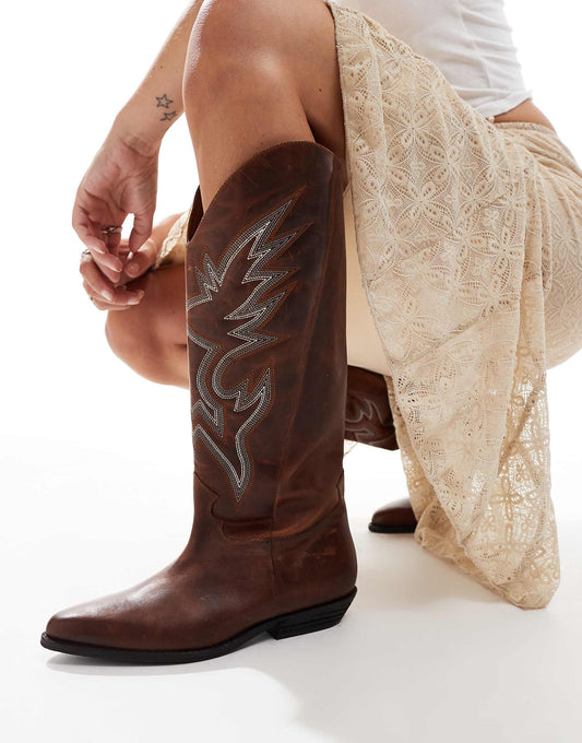 Kendra Western Knee Boots