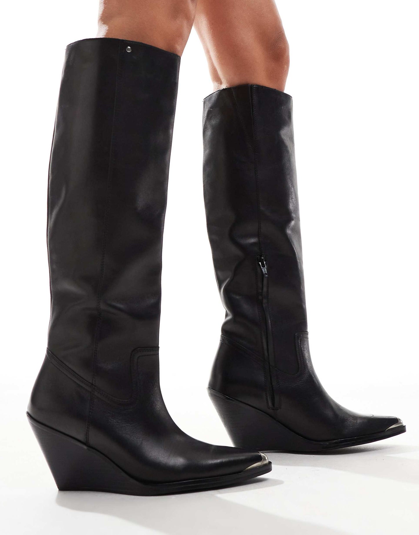 Xyla Western Wedge Knee Boots