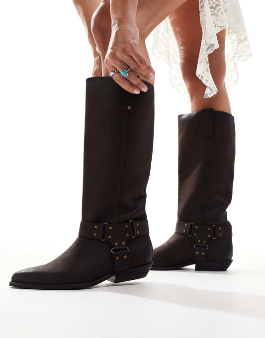 Kendra Western Knee Boots