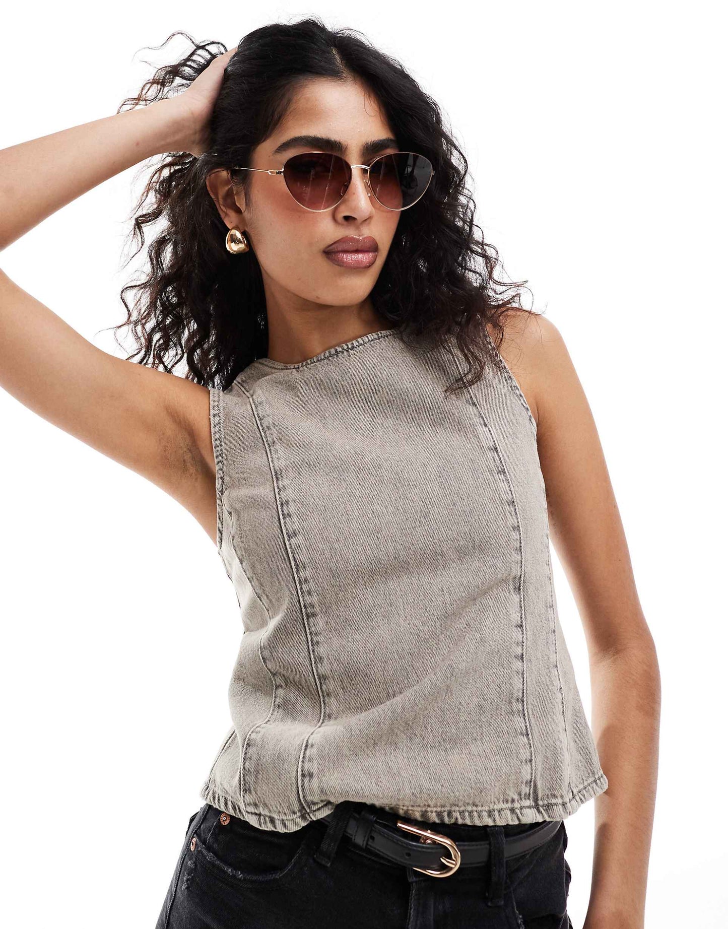 Denim Halter Neck Top