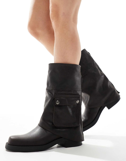 Mid Calf Boot With Pocket
