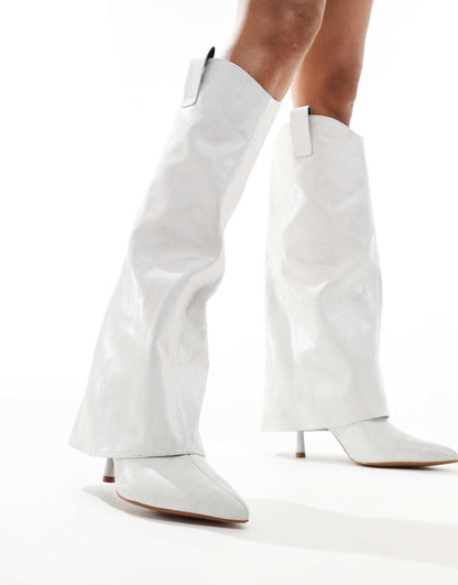Fold Over Faux Leather Boot