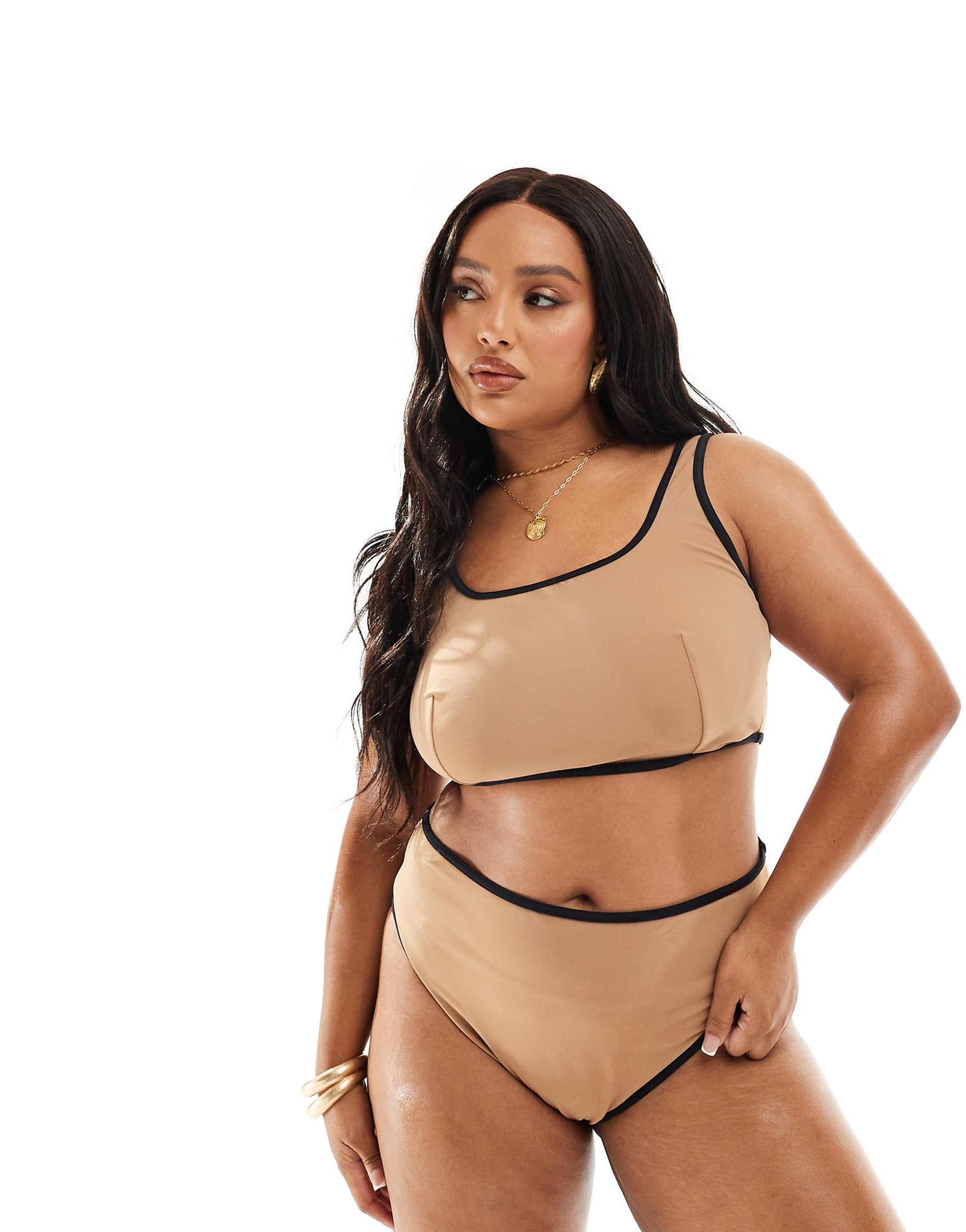 Curve Contrast Binding Bikini