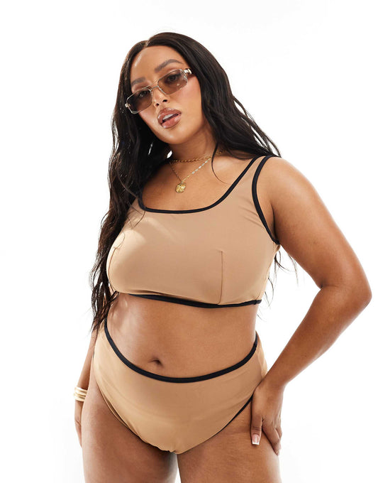 Curve Contrast Binding Bikini