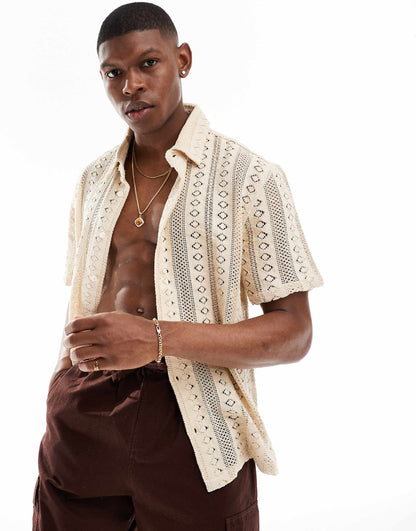 Broidered Textured Shirt