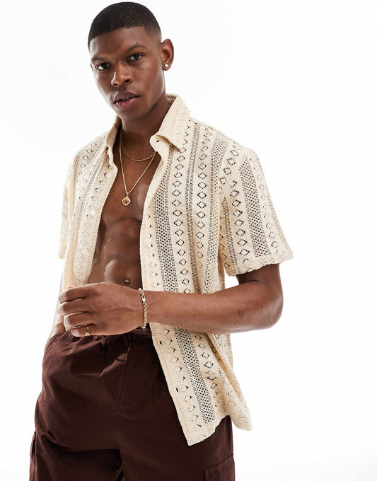 Broidered Textured Shirt