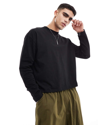 Essential Heavyweight Oversized Boxy Long Sleeve T-Shirt 240Gsm