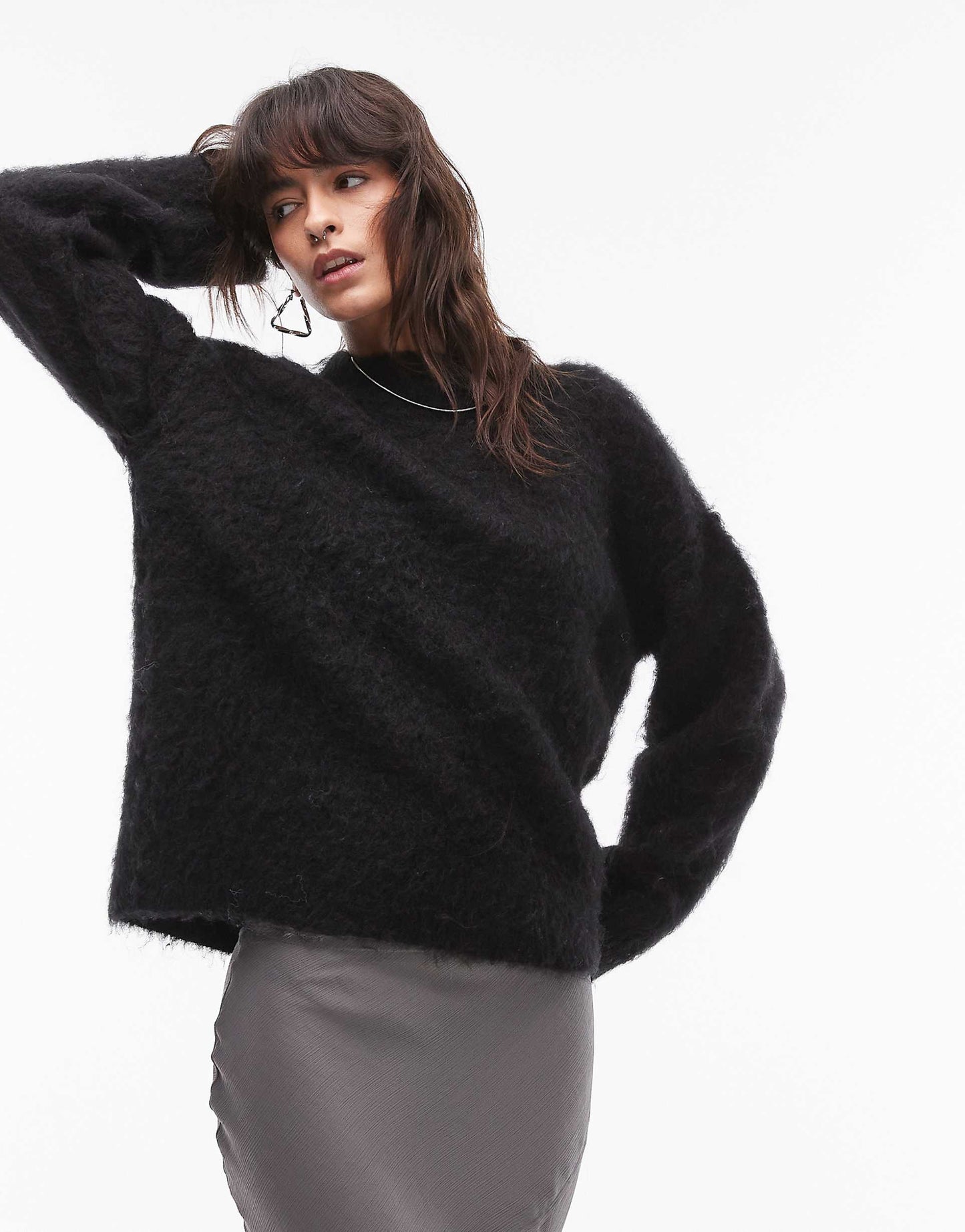 Knitted Fluffy Relaxed Jumper