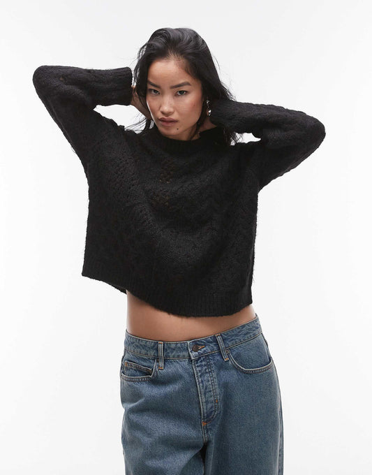 Knitted Lofty Cable Relaxed Jumper