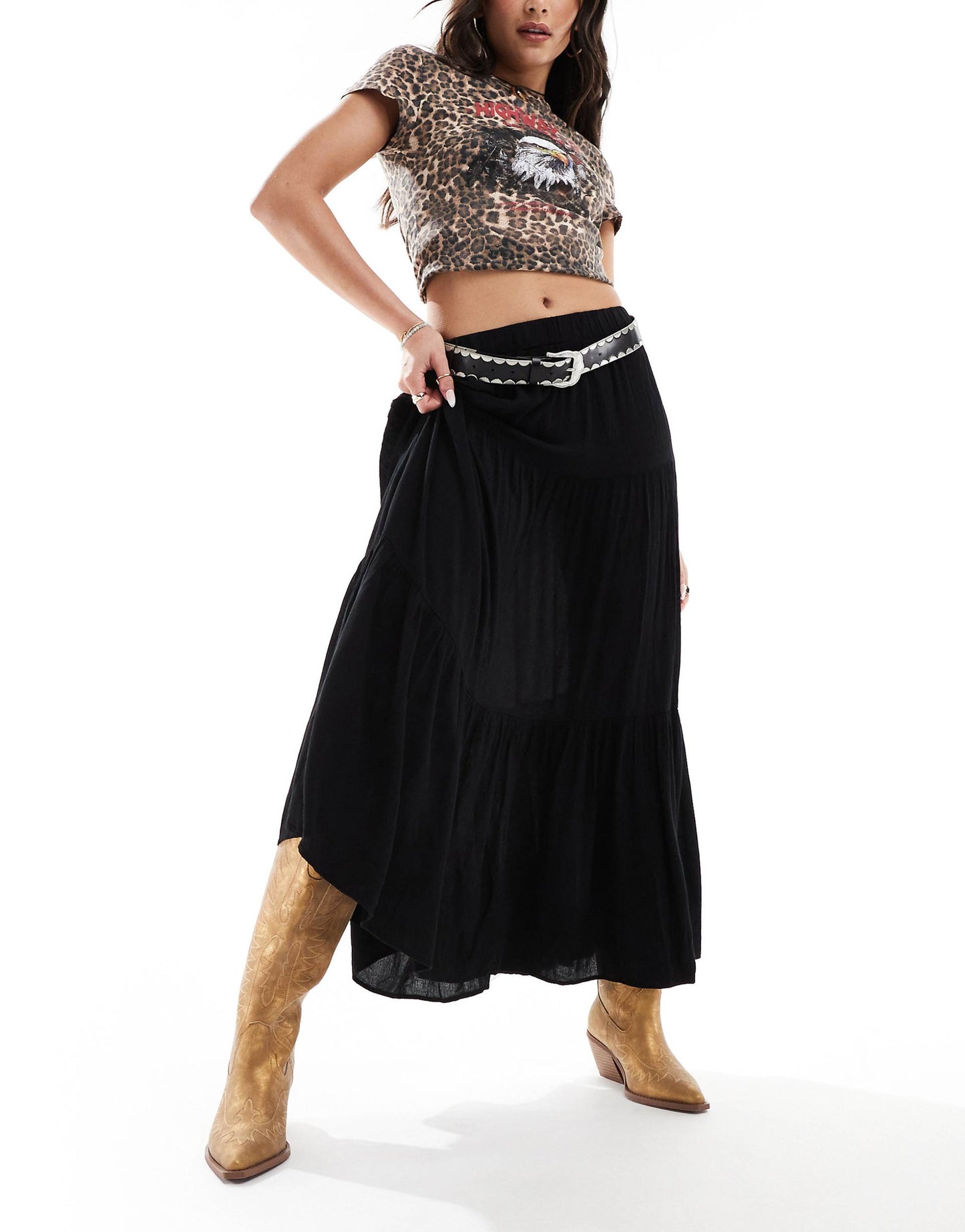 Boho Crinkle Maxi Skirt