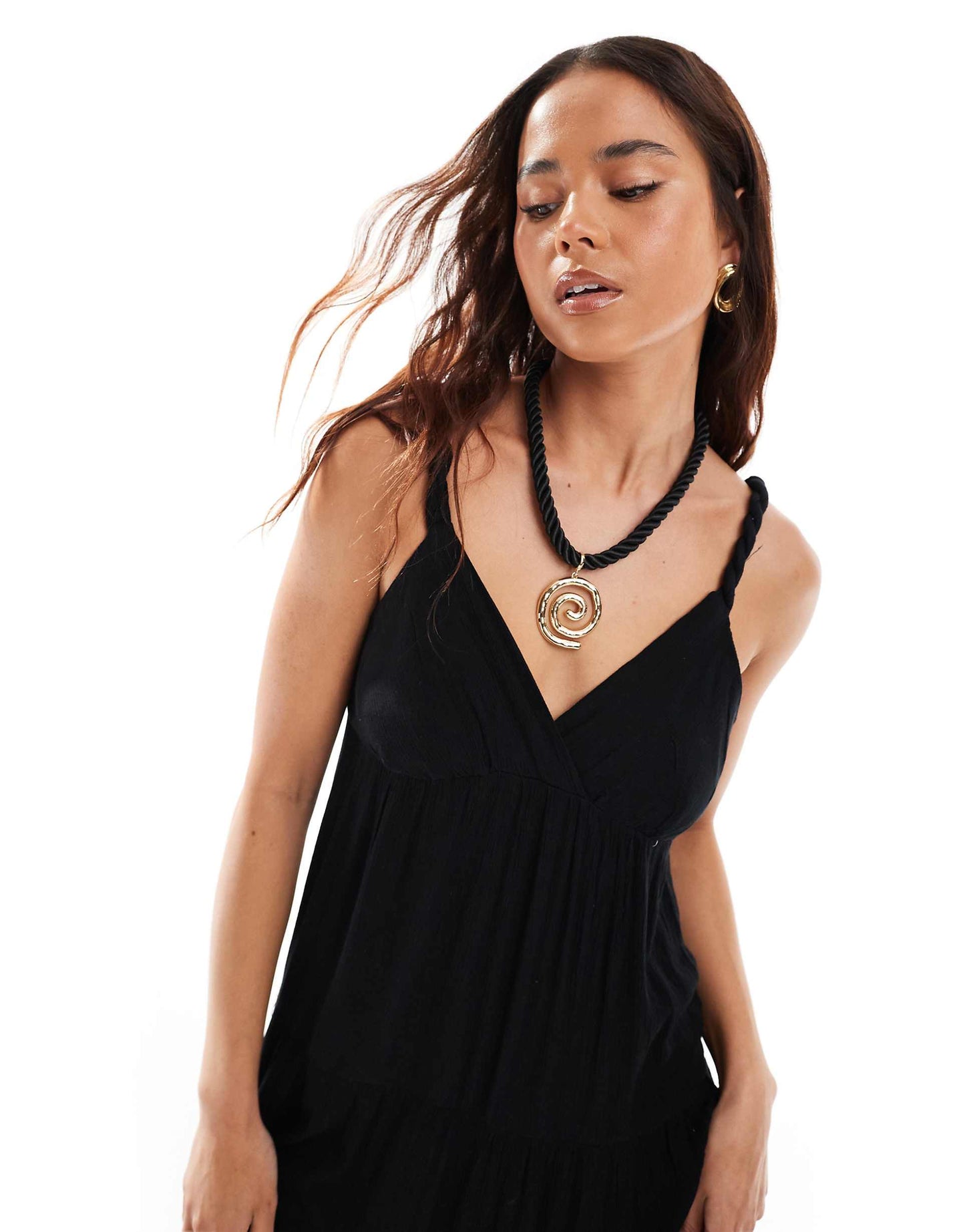 V Neck Midi Dress