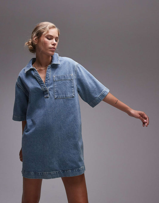 Denim Pull On Dress
