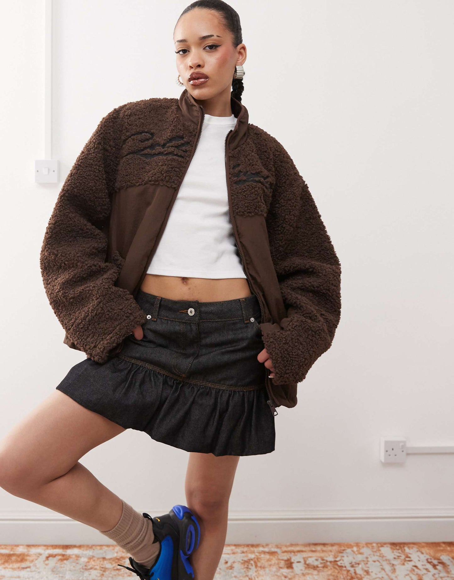 Borg And Nylon Jacket