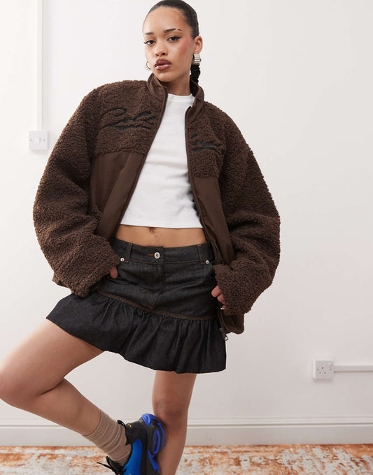 Borg And Nylon Jacket