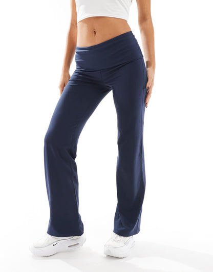 One Training Fold Over Flared Leggings