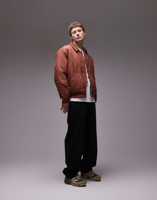 Relaxed Fit Cord Bomber Jacket