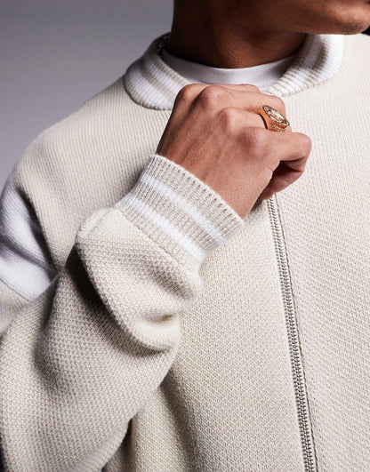 Relaxed Knitted Bomber