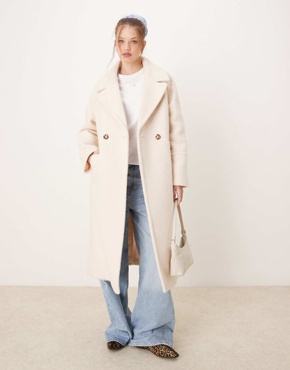 Slouchy Wool Look Overcoat