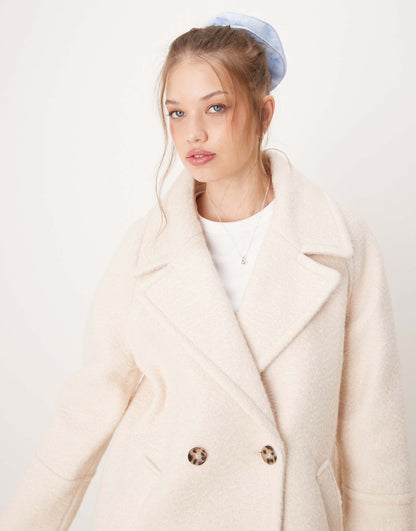 Slouchy Wool Look Overcoat