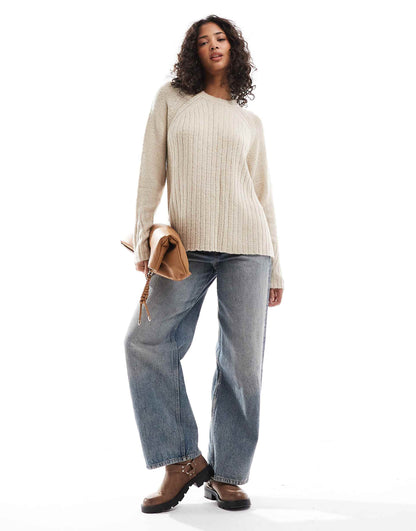 Loose Fit Ribbed Jumper