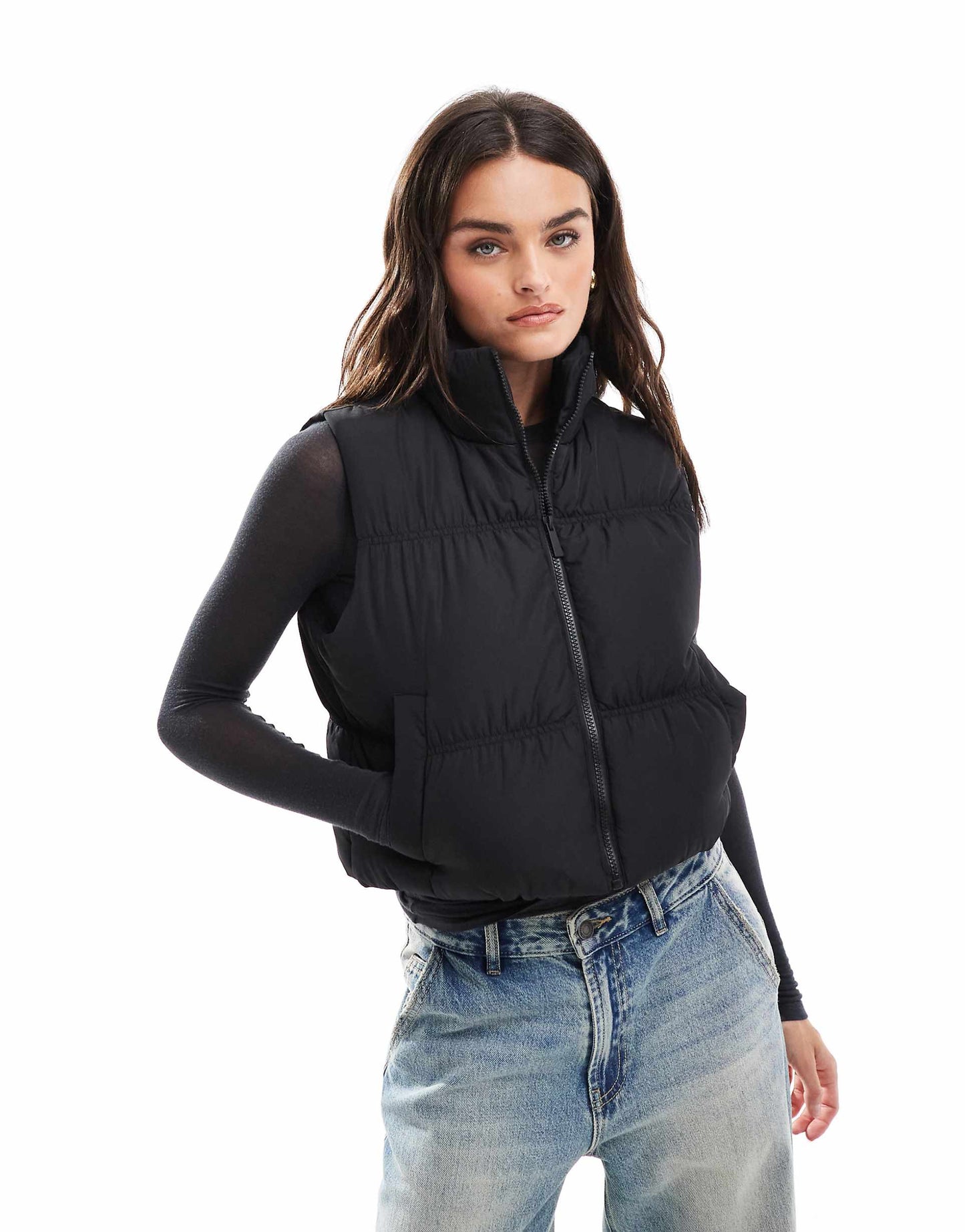 Cropped Puffer Gilet