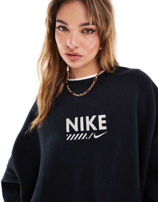 Swoosh Graphic Oversized Sweatshirt