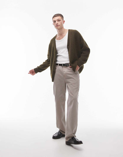 Relaxed Fit Brushed Cardigan