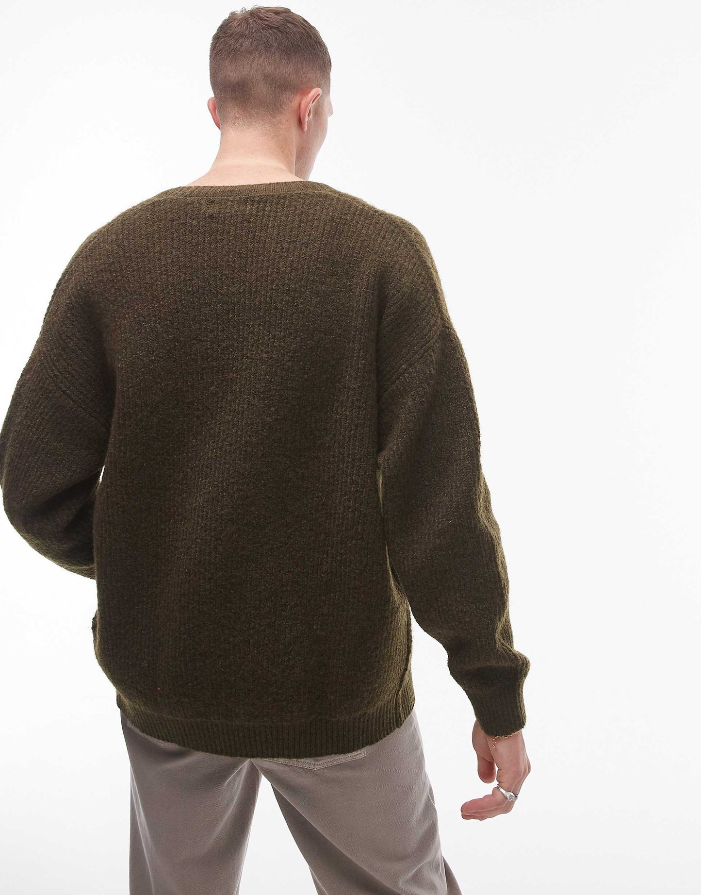 Relaxed Fit Brushed Cardigan