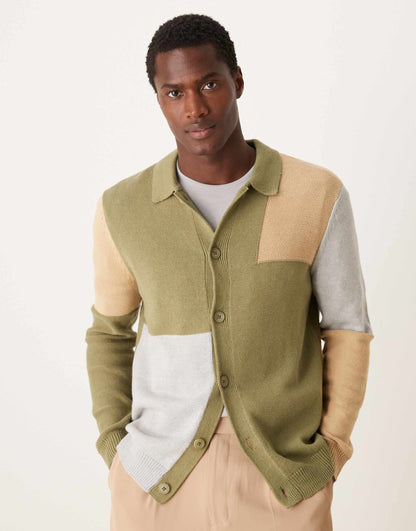 Knitted Button Through Collar Cardigan