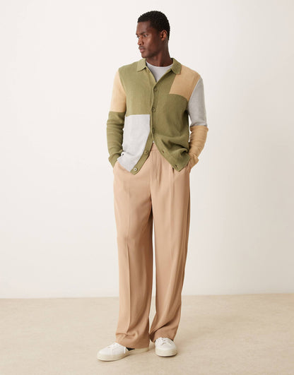 Knitted Button Through Collar Cardigan