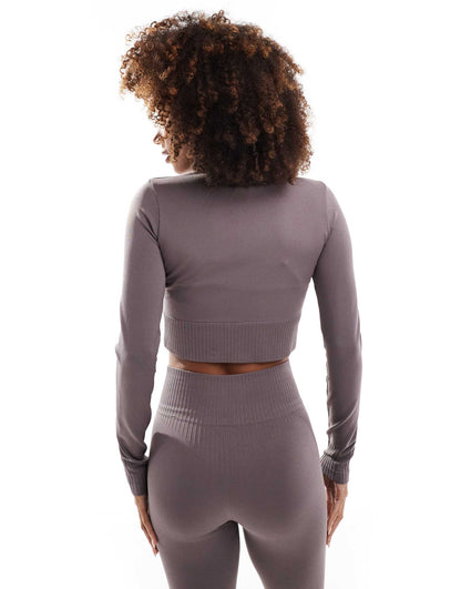 Seamless Fitted Zip Up Track Top