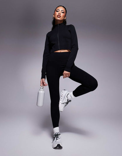 Seamless Fitted Zip Up Track Top