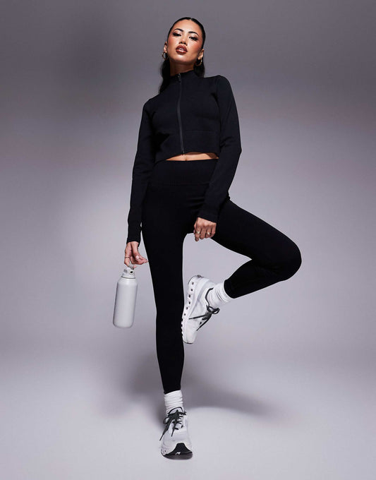 Seamless Fitted Zip Up Track Top