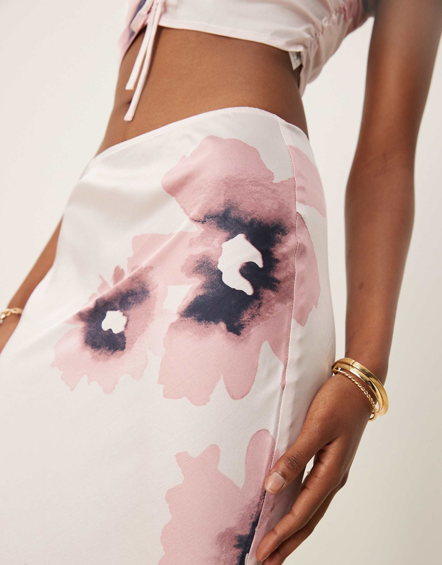 Satin Bias Maxi Skirt Co-Ord