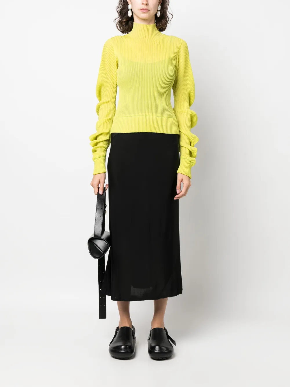 Mid-Rise Straight Midi Skirt
