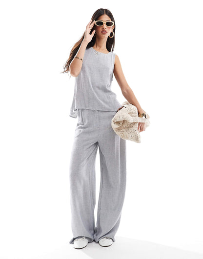 Linen Look Wide Leg Trouser Co-Ord