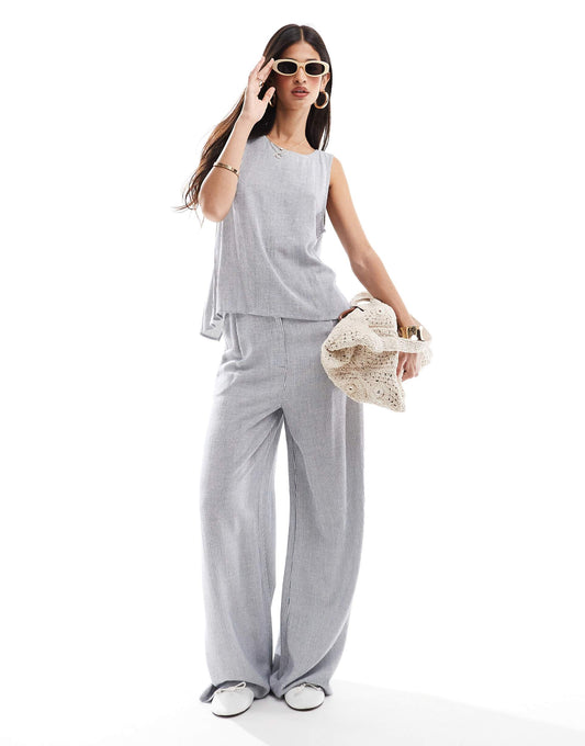 Linen Look Wide Leg Trouser Co-Ord