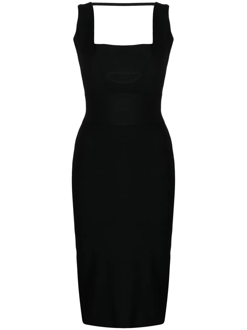 Square-Neck Knitted Midi Dress