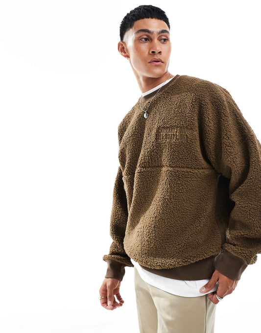 Coordinate Graphic Borg Sweatshirt