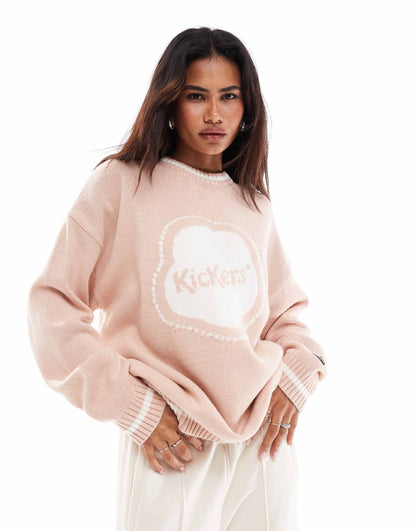 Relaxed Fleurette Knit Jumper With Big Logo