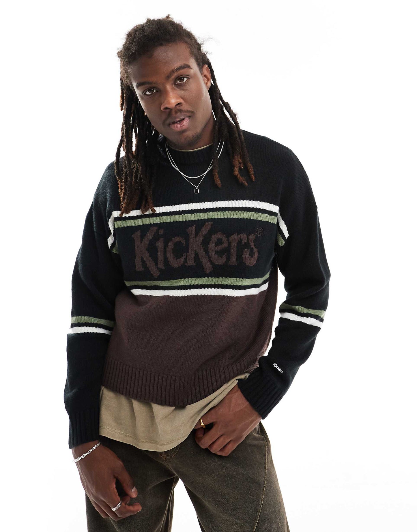 Relaxed Knit Jumper With Stripe Logo