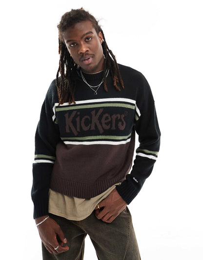 Relaxed Knit Jumper With Stripe Logo