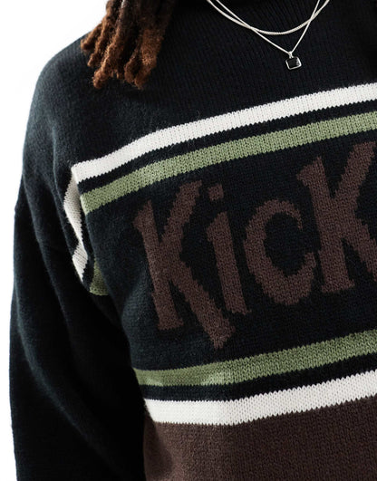 Relaxed Knit Jumper With Stripe Logo
