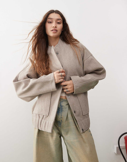 Brushed Bomber Jacket
