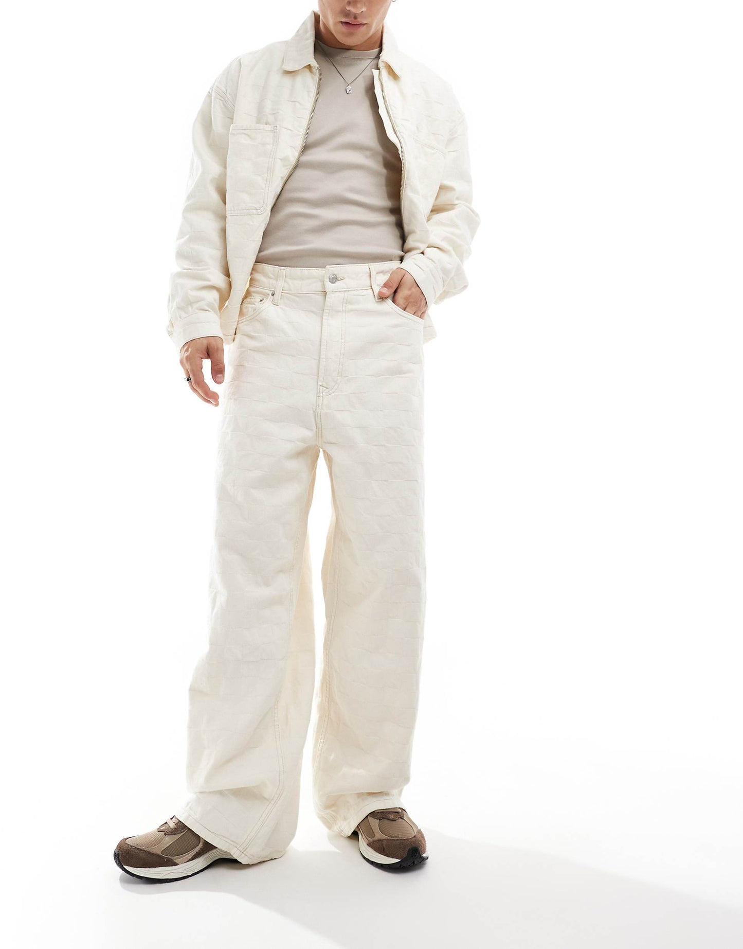 Jaquard Denim Wide Leg Jean Co-Ord