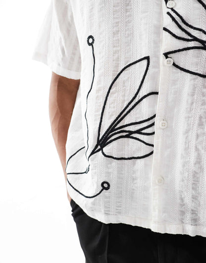 Floral Embroidered Shirt