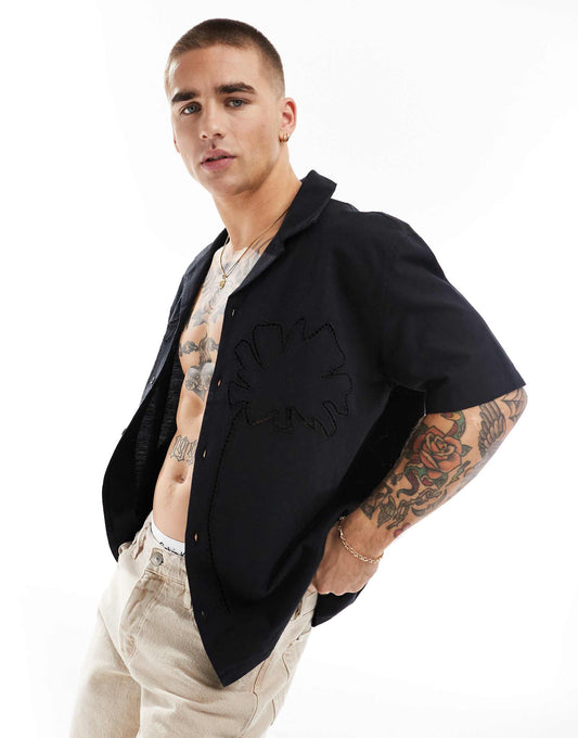 Broidered Flower Shirt