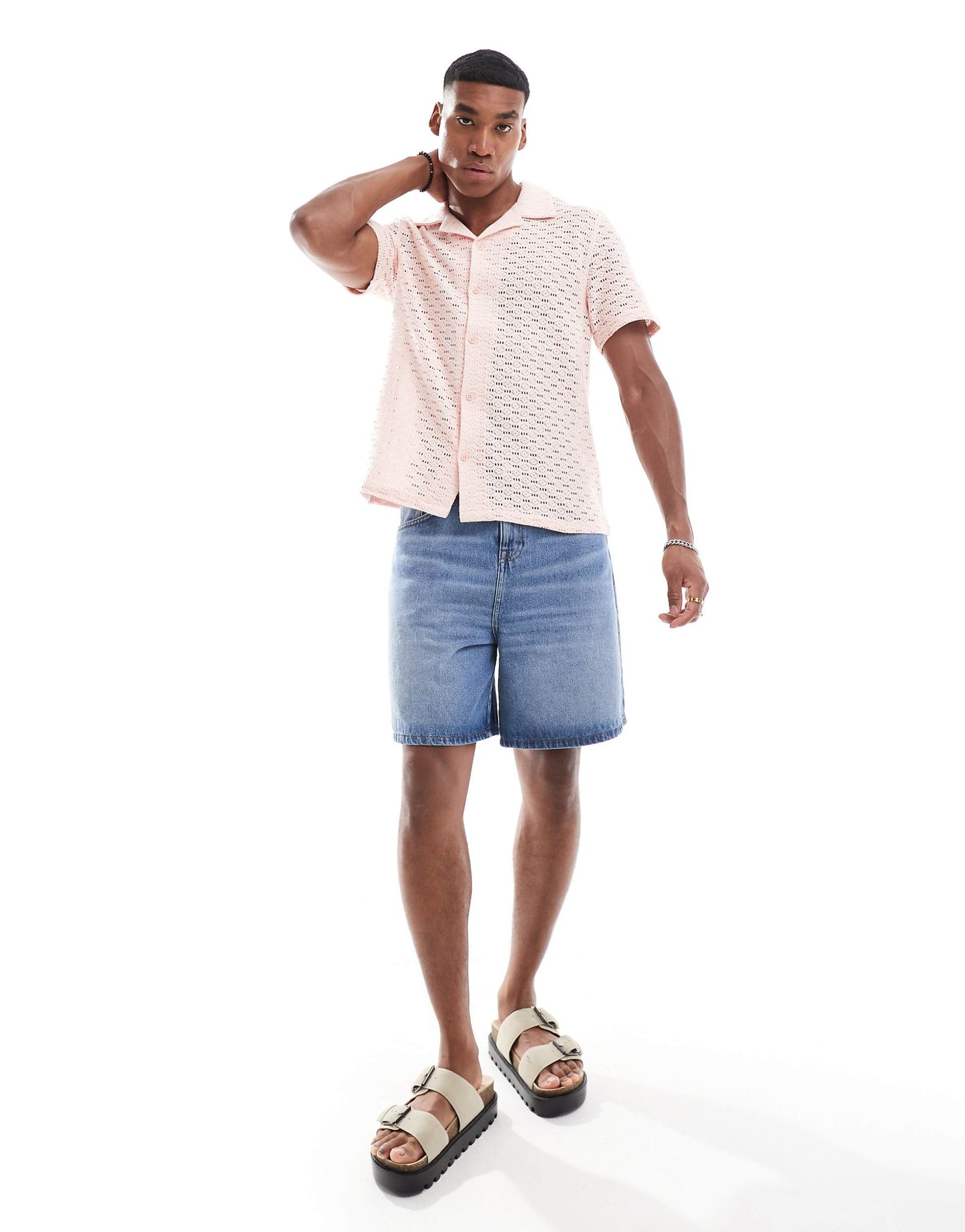 Textured Button Through Shirt