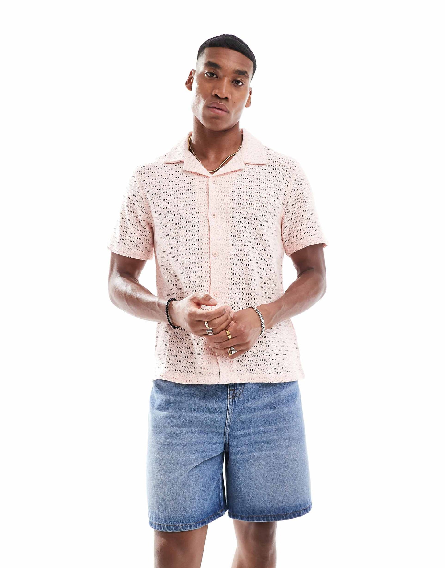 Textured Button Through Shirt